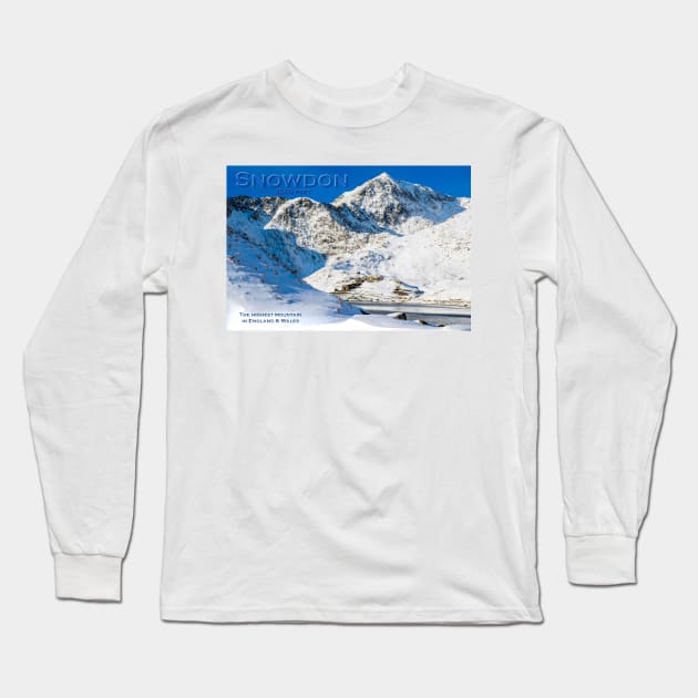 Snowdon in winter Long Sleeve T-Shirt by geoffshoults